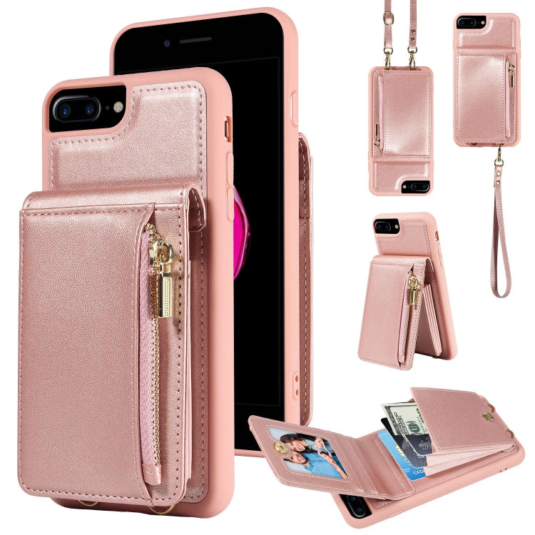 クロスボディランヤードジッパー財布レザー電話ケース、iPhone XS Max用、iPhone 7 Plus / 8 Plus用