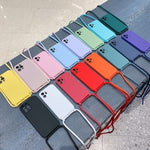 クロスボディランヤード液体シリコンケース、iPhone 16 Pro Max用、iPhone 16 Pro用、iPhone 16 Plus用