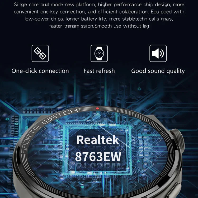 KT62 1.36インチ TFTラウンドスクリーンスマートウォッチ Bluetooth通話/血中酸素モニタリング対応、シリコンストラップ、レザーストラップ、スチールストラップ