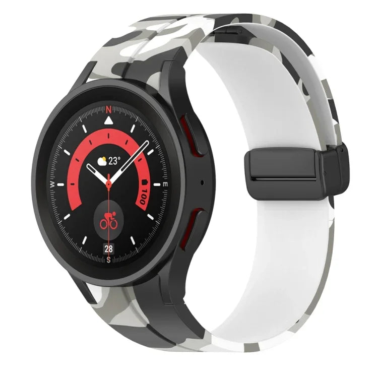 マグネットクラスプ迷彩シリコンウォッチバンド、Samsung Galaxy Watch5 / 5 Pro / Watch 4 / 4 Classic用