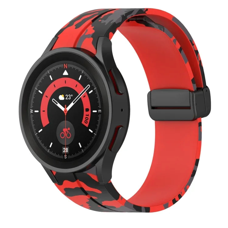 マグネットクラスプ迷彩シリコンウォッチバンド、Samsung Galaxy Watch5 / 5 Pro / Watch 4 / 4 Classic用