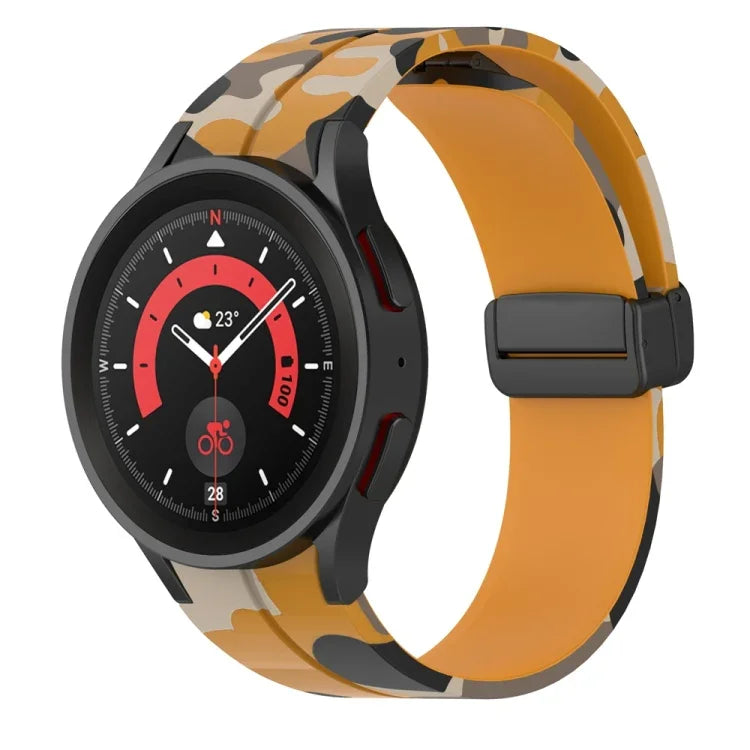 マグネットクラスプ迷彩シリコンウォッチバンド、Samsung Galaxy Watch5 / 5 Pro / Watch 4 / 4 Classic用
