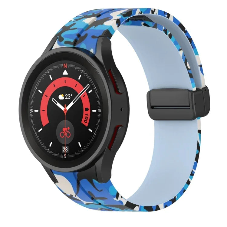マグネットクラスプ迷彩シリコンウォッチバンド、Samsung Galaxy Watch5 / 5 Pro / Watch 4 / 4 Classic用