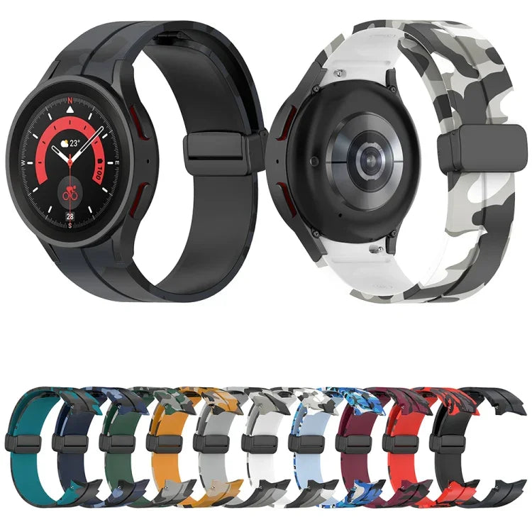マグネットクラスプ迷彩シリコンウォッチバンド、Samsung Galaxy Watch5 / 5 Pro / Watch 4 / 4 Classic用
