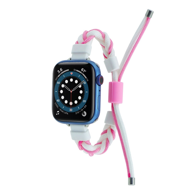 シリコンビーン編みコードナイロン時計バンド、Apple Watch SE 2022 40mm用、Apple Watch 9 45mm用、Apple Watch 9 41mm用、Apple Watch SE 2022 44mm用、Apple Watch 7 41mm用、Apple Watch 7 45mm用