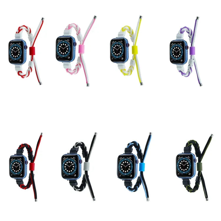 シリコンビーン編み込みコード ナイロンウォッチバンド Apple Watch 42mm用、Apple Watch 38mm用