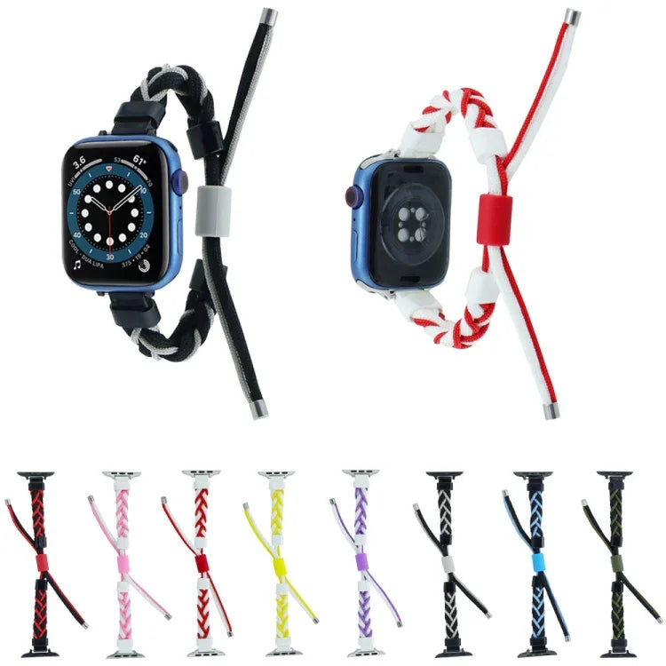 シリコンビーン編み込みコード ナイロンウォッチバンド Apple Watch 42mm用、Apple Watch 38mm用