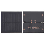 DIY 太陽光発電バッテリー ソーラーパネルモジュールセル、5V 0.3W 60mAh 60 x 60mm、6V 0.2W 60mAh 70 x 25mm、5V 0.25W 50mAh 80 x 30mm、5V 0.3W 140mAh 84.5 x 84.5mm、5V 1.3W 250mAh 84 x 175mm、5V 3W 600mAh 190 x 110mm、6V 3W 500mAh 169.5 x 116mm