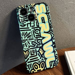 Painted Pattern Precise Hole PC Phone Case, For iPhone 14