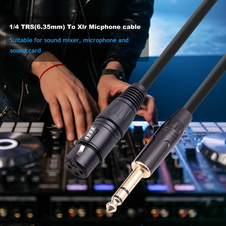 6.35mm 1/4 TRSオスからXLR 3ピンメスメイクロフォンケーブル、1m、1.8m、3m、5m、10m
