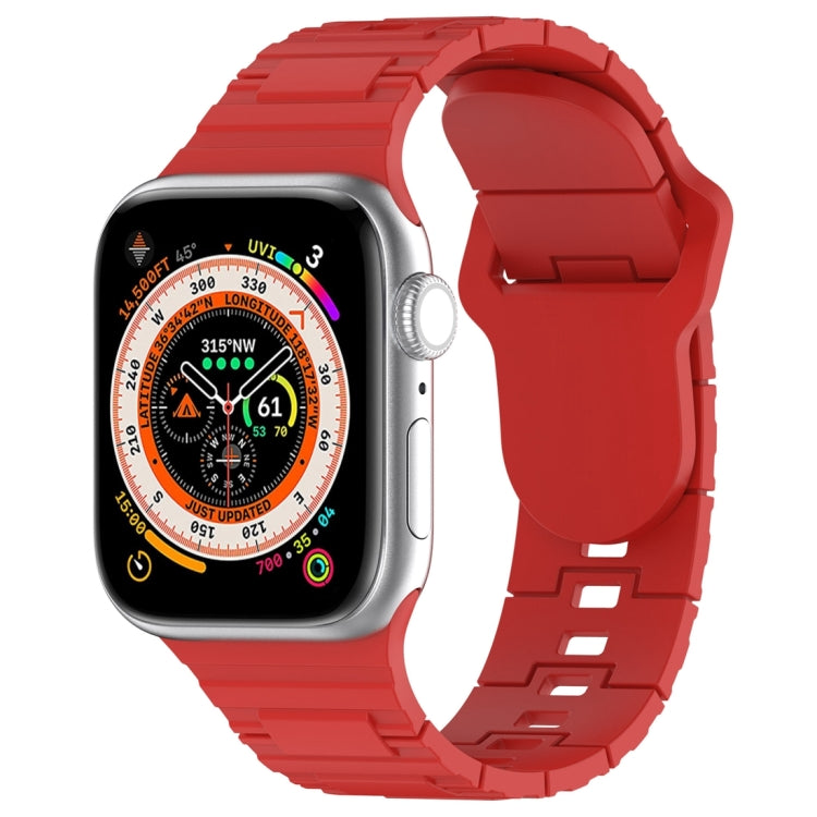 スクエアバックルアーマースタイルシリコンウォッチバンド、Apple Watch 8 45mm用、Apple Watch SE 2022 40mm用、Apple Watch SE 2022 44mm用