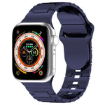 スクエアバックルアーマースタイルシリコンウォッチバンド、Apple Watch 7 41mm用、Apple Watch 7 45mm用、Apple Watch SE 40mm用
