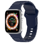 スクエアバックルアーマースタイルシリコンウォッチバンド、Apple Watch 7 41mm用、Apple Watch 7 45mm用、Apple Watch SE 40mm用