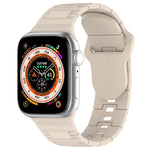 スクエアバックルアーマースタイルシリコンウォッチバンド、Apple Watch 7 41mm用、Apple Watch 7 45mm用、Apple Watch SE 40mm用