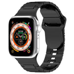 スクエアバックルアーマースタイルシリコンウォッチバンド、Apple Watch SE 44mm用、Apple Watch 6 40mm用、Apple Watch 6 44mm用