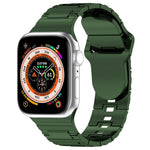 スクエアバックルアーマースタイルシリコンウォッチバンド、Apple Watch Ultra 49mm用、Apple Watch SE 2023 44mm用、Apple Watch 8 41mm用