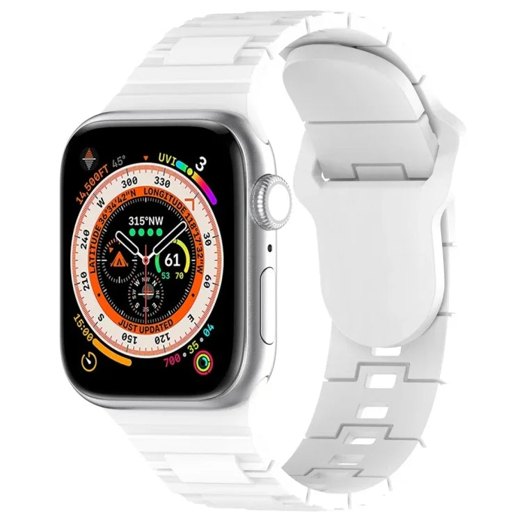 スクエアバックルアーマースタイルシリコンウォッチバンド、Apple Watch 9 45mm用、Apple Watch 9 41mm用