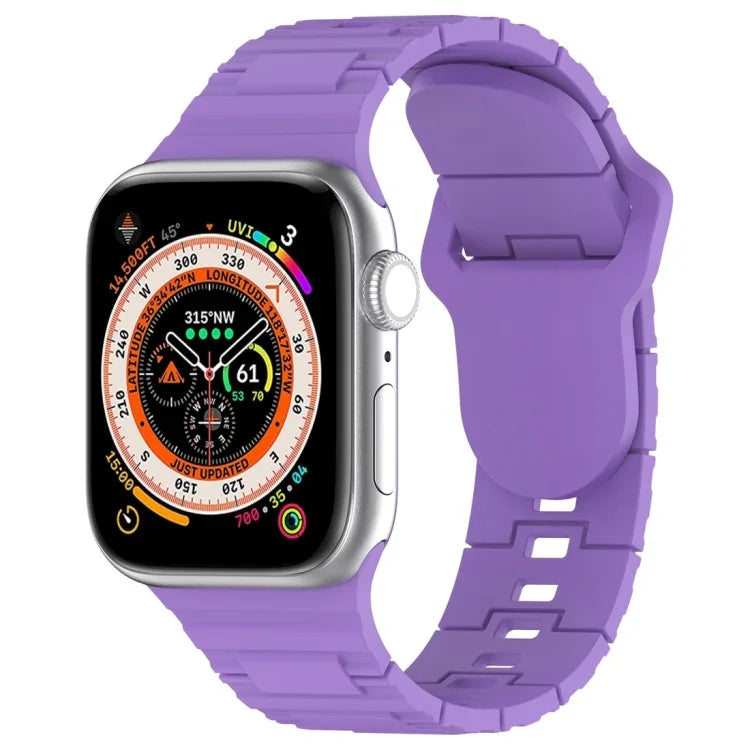 スクエアバックルアーマースタイルシリコンウォッチバンド、Apple Watch 9 45mm用、Apple Watch 9 41mm用