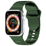 スクエアバックルアーマースタイルシリコンウォッチバンド、Apple Watch 9 45mm用、Apple Watch 9 41mm用