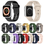 スクエアバックルアーマースタイルシリコンウォッチバンド、Apple Watch 7 41mm用、Apple Watch 7 45mm用、Apple Watch SE 40mm用