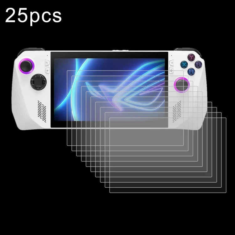 25枚セット 9H 0.3mm 爆発防止強化ガラスフィルム、ASUS Xbox Ally 7.0インチ 2025用、ASUS Rog Ally X 7.0用、ASUS ROG Ally用