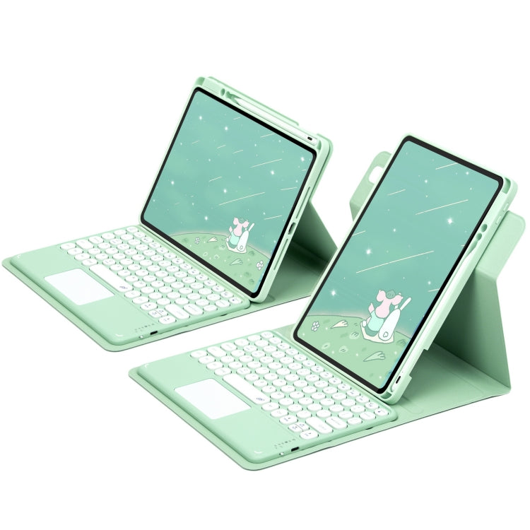 丸型ボタン360度回転可能Bluetoothキーボードレザーケース タッチパッド付き, iPad 第10世代 10.9 2022用, iPad Air 2022 / iPad Pro 11 2021用, iPad 10.2 2021 / Air 2019用