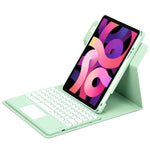 丸型ボタン360度回転可能Bluetoothキーボードレザーケース タッチパッド付き, iPad 第10世代 10.9 2022用, iPad Air 2022 / iPad Pro 11 2021用, iPad 10.2 2021 / Air 2019用