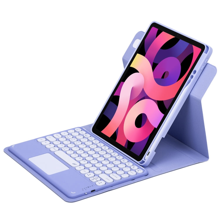 丸型ボタン360度回転可能Bluetoothキーボードレザーケース タッチパッド付き, iPad 第10世代 10.9 2022用, iPad Air 2022 / iPad Pro 11 2021用, iPad 10.2 2021 / Air 2019用