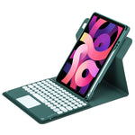 丸型ボタン360度回転可能Bluetoothキーボードレザーケース タッチパッド付き, iPad 第10世代 10.9 2022用, iPad Air 2022 / iPad Pro 11 2021用, iPad 10.2 2021 / Air 2019用
