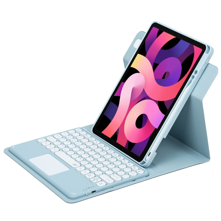 丸型ボタン360度回転可能Bluetoothキーボードレザーケース タッチパッド付き, iPad 第10世代 10.9 2022用, iPad Air 2022 / iPad Pro 11 2021用, iPad 10.2 2021 / Air 2019用