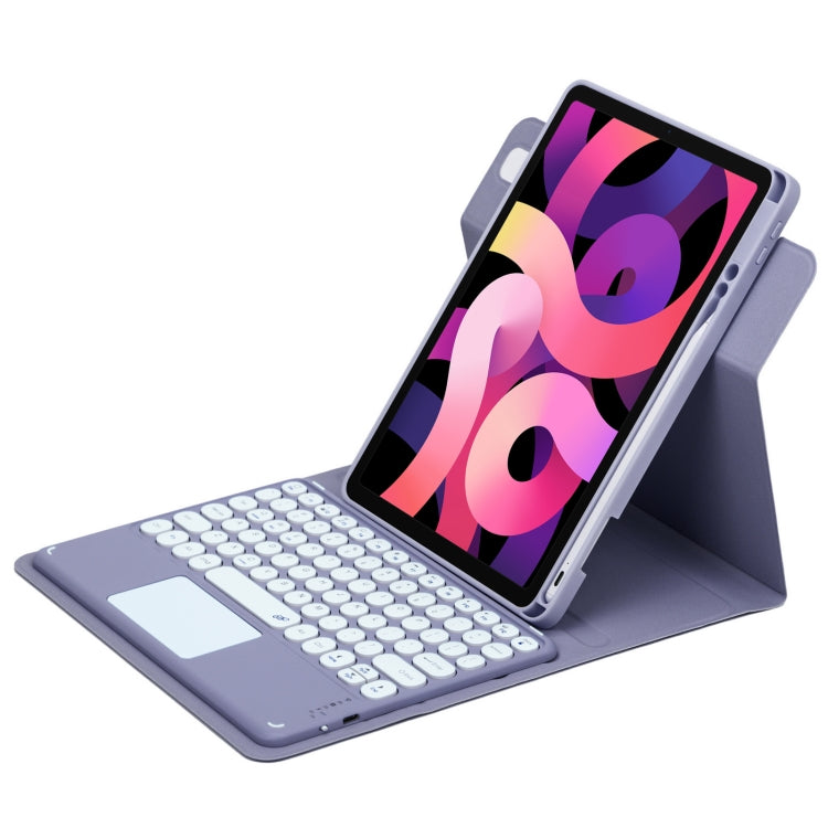丸型ボタン360度回転可能Bluetoothキーボードレザーケース タッチパッド付き, iPad 第10世代 10.9 2022用, iPad Air 2022 / iPad Pro 11 2021用, iPad 10.2 2021 / Air 2019用