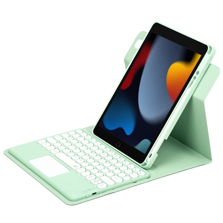 丸型ボタン360度回転可能Bluetoothキーボードレザーケース タッチパッド付き, iPad 第10世代 10.9 2022用, iPad Air 2022 / iPad Pro 11 2021用, iPad 10.2 2021 / Air 2019用