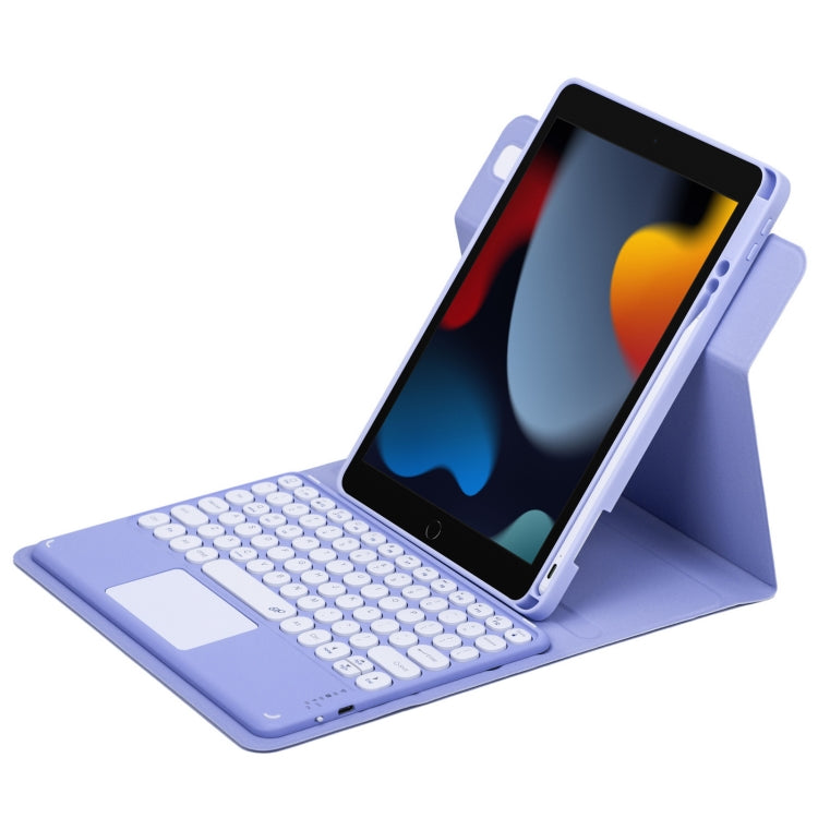 丸型ボタン360度回転可能Bluetoothキーボードレザーケース タッチパッド付き, iPad 第10世代 10.9 2022用, iPad Air 2022 / iPad Pro 11 2021用, iPad 10.2 2021 / Air 2019用