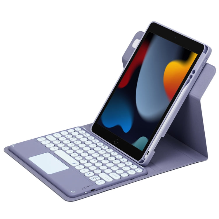 丸型ボタン360度回転可能Bluetoothキーボードレザーケース タッチパッド付き, iPad 第10世代 10.9 2022用, iPad Air 2022 / iPad Pro 11 2021用, iPad 10.2 2021 / Air 2019用