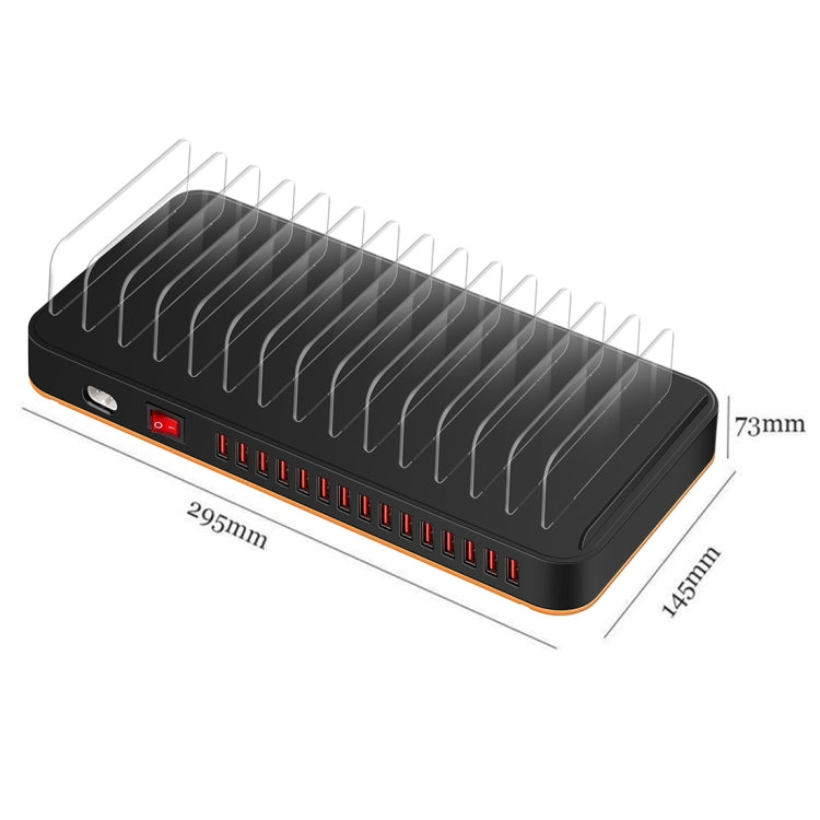 WLX-815P 180W 15ポートUSB急速充電ドック スマートチャージャー ホルダー付き、180W 米国プラグ、180W EUプラグ、180W UKプラグ、180W AUプラグ