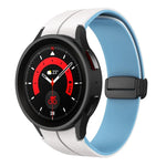 デュアルカラーマグネティック折りたたみバックルシリコンウォッチバンド、Samsung Galaxy Watch 6 / 6 Classic用