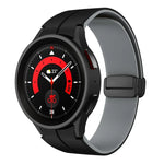 デュアルカラーマグネティック折りたたみバックルシリコンウォッチバンド、Samsung Galaxy Watch 6 / 6 Classic用
