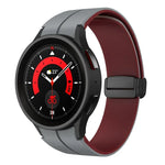 デュアルカラーマグネティック折りたたみバックルシリコンウォッチバンド、Samsung Galaxy Watch 6 / 6 Classic用