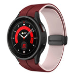 デュアルカラーマグネティック折りたたみバックルシリコンウォッチバンド、Samsung Galaxy Watch 6 / 6 Classic用