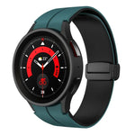 デュアルカラーマグネティック折りたたみバックルシリコンウォッチバンド、Samsung Galaxy Watch 6 / 6 Classic用