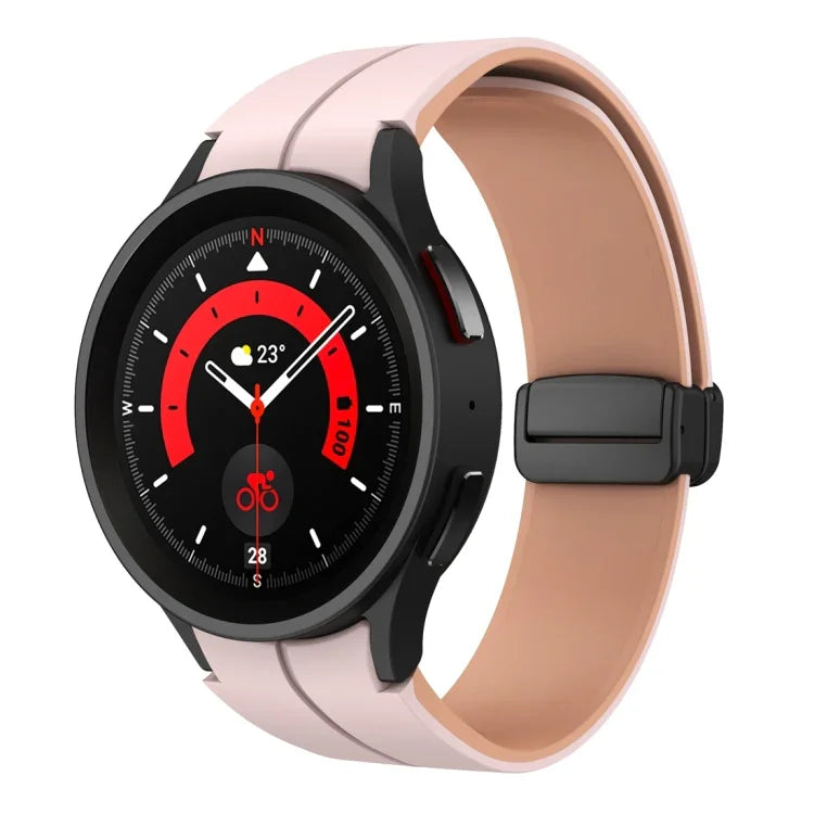 デュアルカラーマグネティック折りたたみバックルシリコンウォッチバンド、Samsung Galaxy Watch 6 / 6 Classic用