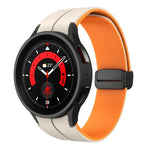 デュアルカラーマグネティック折りたたみバックルシリコンウォッチバンド、Samsung Galaxy Watch 6 / 6 Classic用