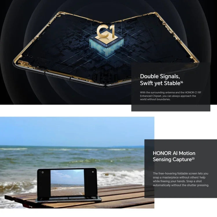 Honor Magic V2 Ultimate 5G、7.92インチ＋6.43インチ MagicOS 7.2 Snapdragon 8 Gen2 オクタコア 最大3.36GHz、ネットワーク：5G、OTG、Google Play非対応、16GB+1TB