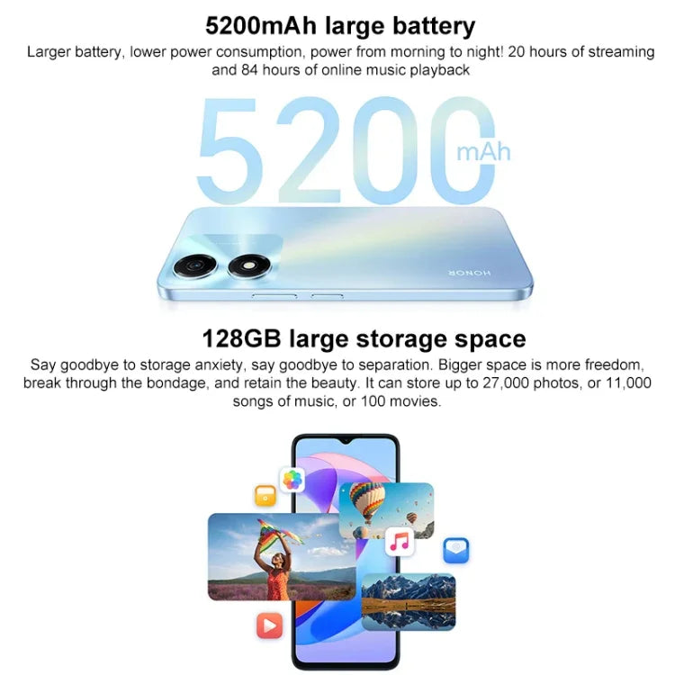 Honor Play 40C 5G、6.56インチ MagicOS 7.1 Snapdragon 480 Plus オクタコア 最大2.2GHz、ネットワーク：5G、Google Play非対応、6GB+128GB