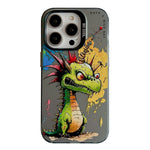 動物柄油絵シリーズ PC + TPUスマホケース、iPhone 16 Pro用