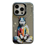 動物柄油絵シリーズ PC＋TPUスマホケース、iPhone 16 Pro Max用