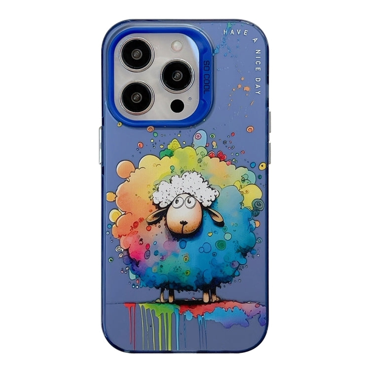 動物柄油絵シリーズ PC + TPUスマホケース、iPhone 16 Pro用