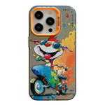 動物柄油絵シリーズ PC＋TPUスマホケース、iPhone 16 Pro Max用
