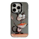 動物柄油絵シリーズ PC + TPUスマホケース、iPhone 16 Pro用