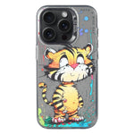 動物柄油絵シリーズ PC + TPUスマホケース、iPhone 16 Pro用